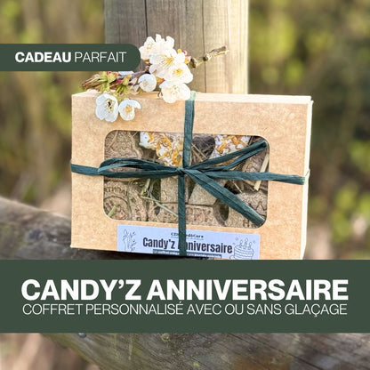 Candy'z Anniversaire 🎂 Friandises naturelles pour chevaux 🌿 Coffret personnalisé